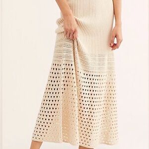 Free People Cream Crochet Maxi Skirt